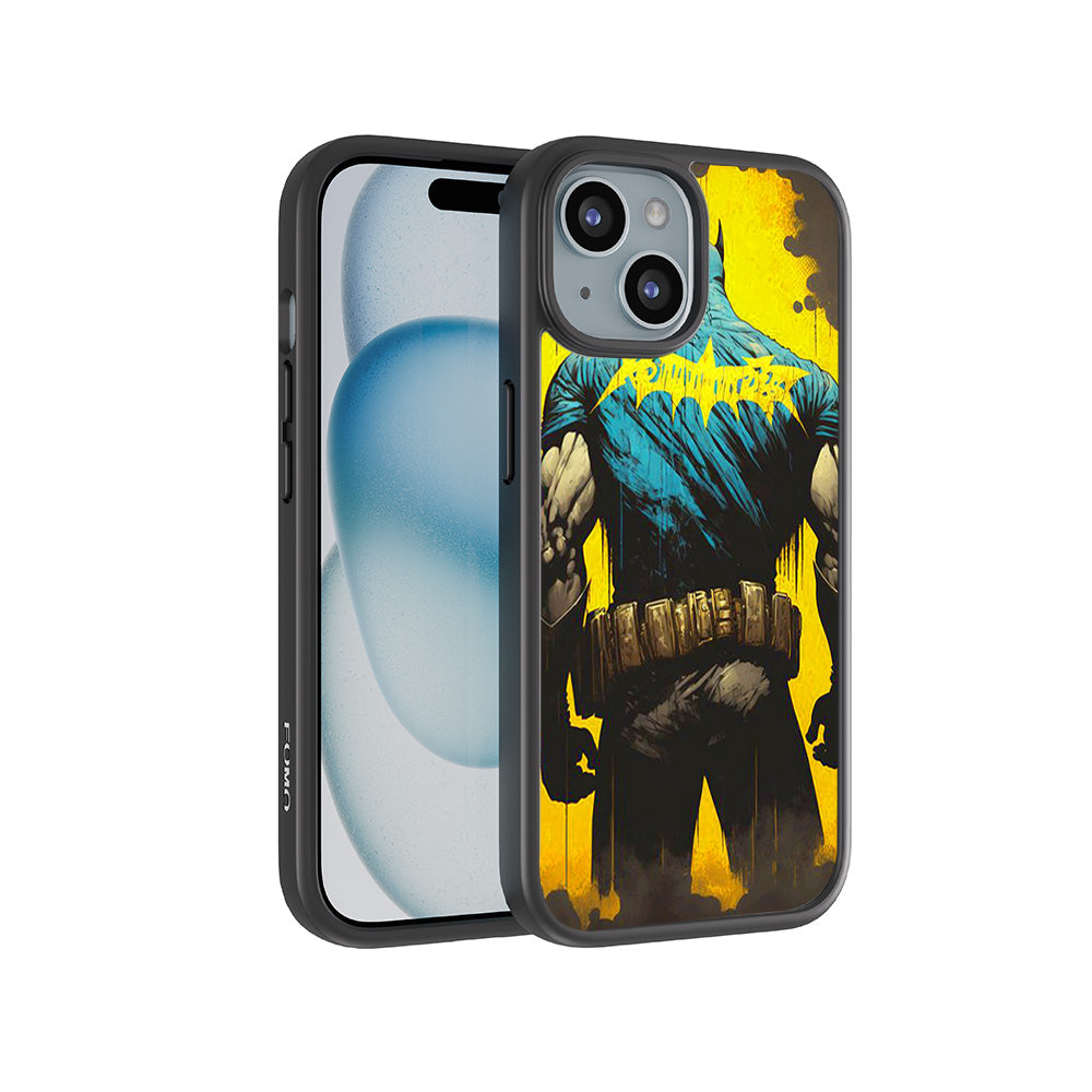 Batman Painted in Shadows Comics 3D Skin with Shockguard Armour Magsafe Case for Apple iPhone 15