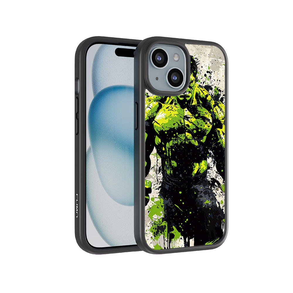 Savage Hulk Splash Comics 3D Skin with Shockguard Armour Magsafe Case for Apple iPhone 15
