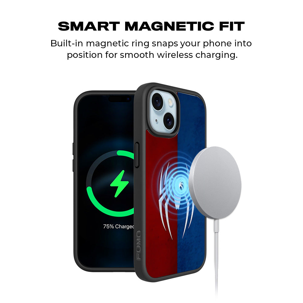 Spidey Emblem 3D Skin with Shockguard Armour Magsafe Case for Apple iPhone 15