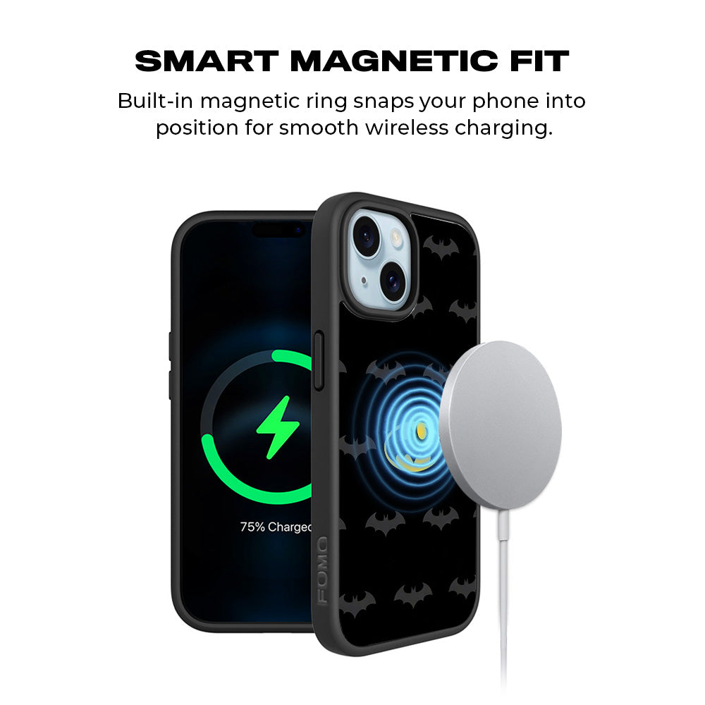 Batman Logo 3D Skin with Shockguard Armour Magsafe Case for Apple iPhone 15