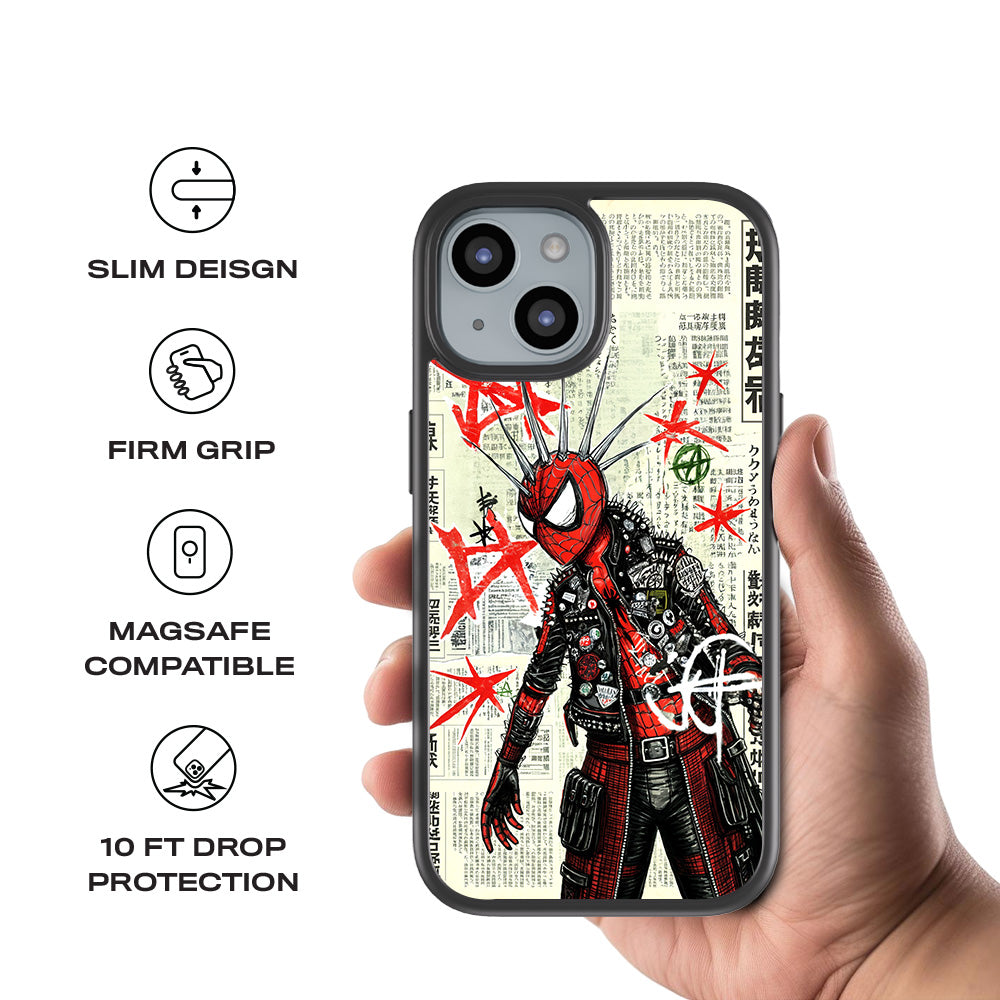 Spider Rage 3D Skin with Shockguard Armour Magsafe Case for Apple iPhone 15