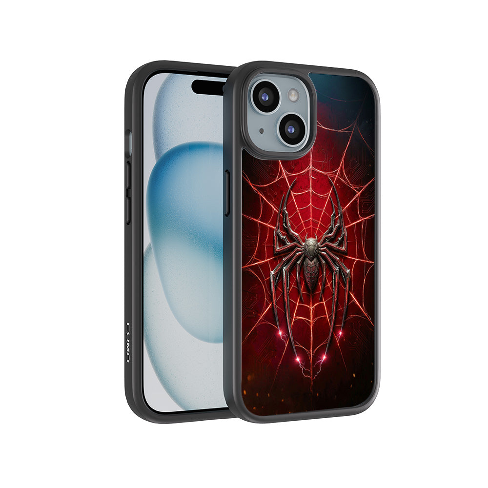 Spider-Man Black Suit 3D Skin with Shockguard Armour Magsafe Case for Apple iPhone 15