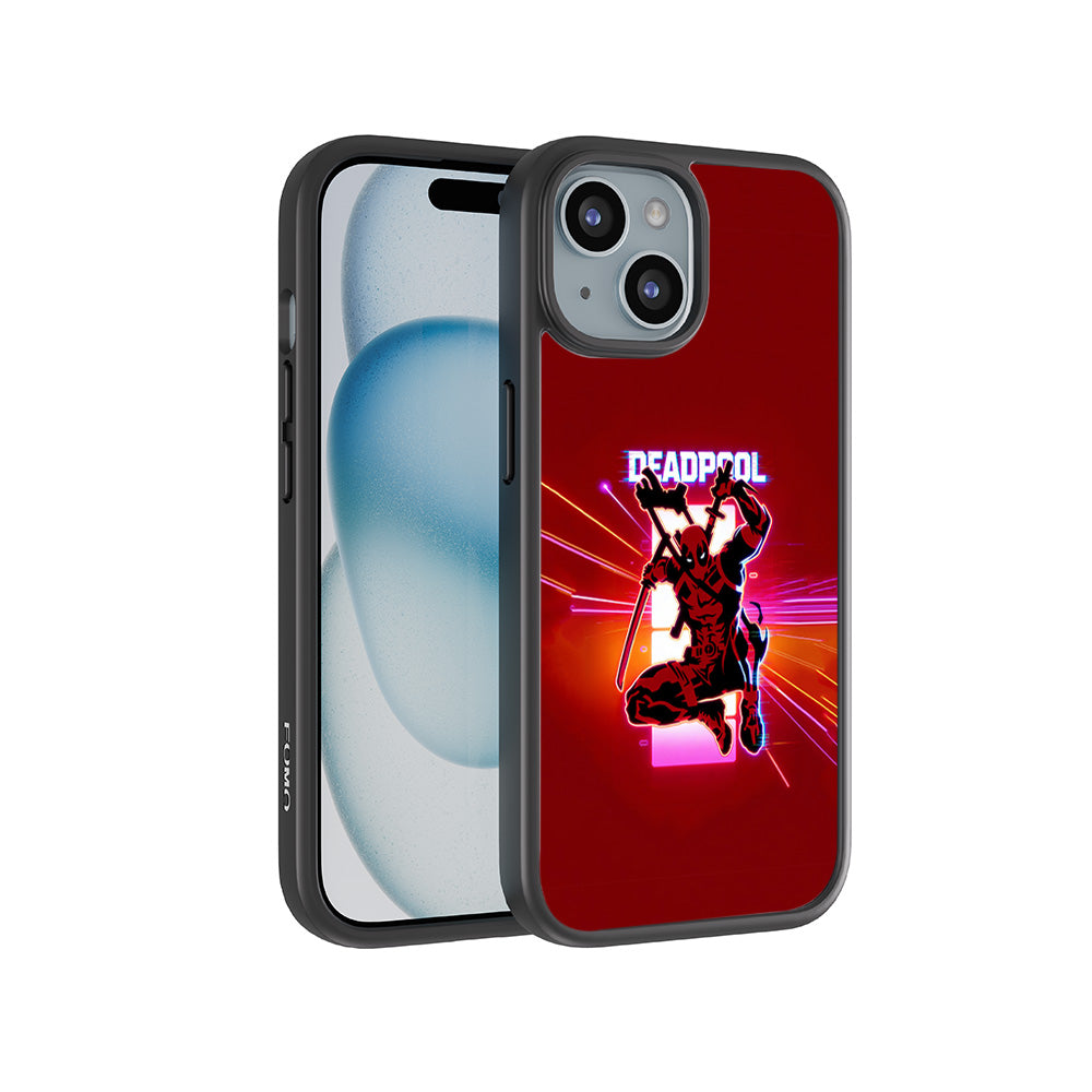 Deadpool Neon Outlaw 3D Skin with Shockguard Armour Magsafe Case for Apple iPhone 15 Plus