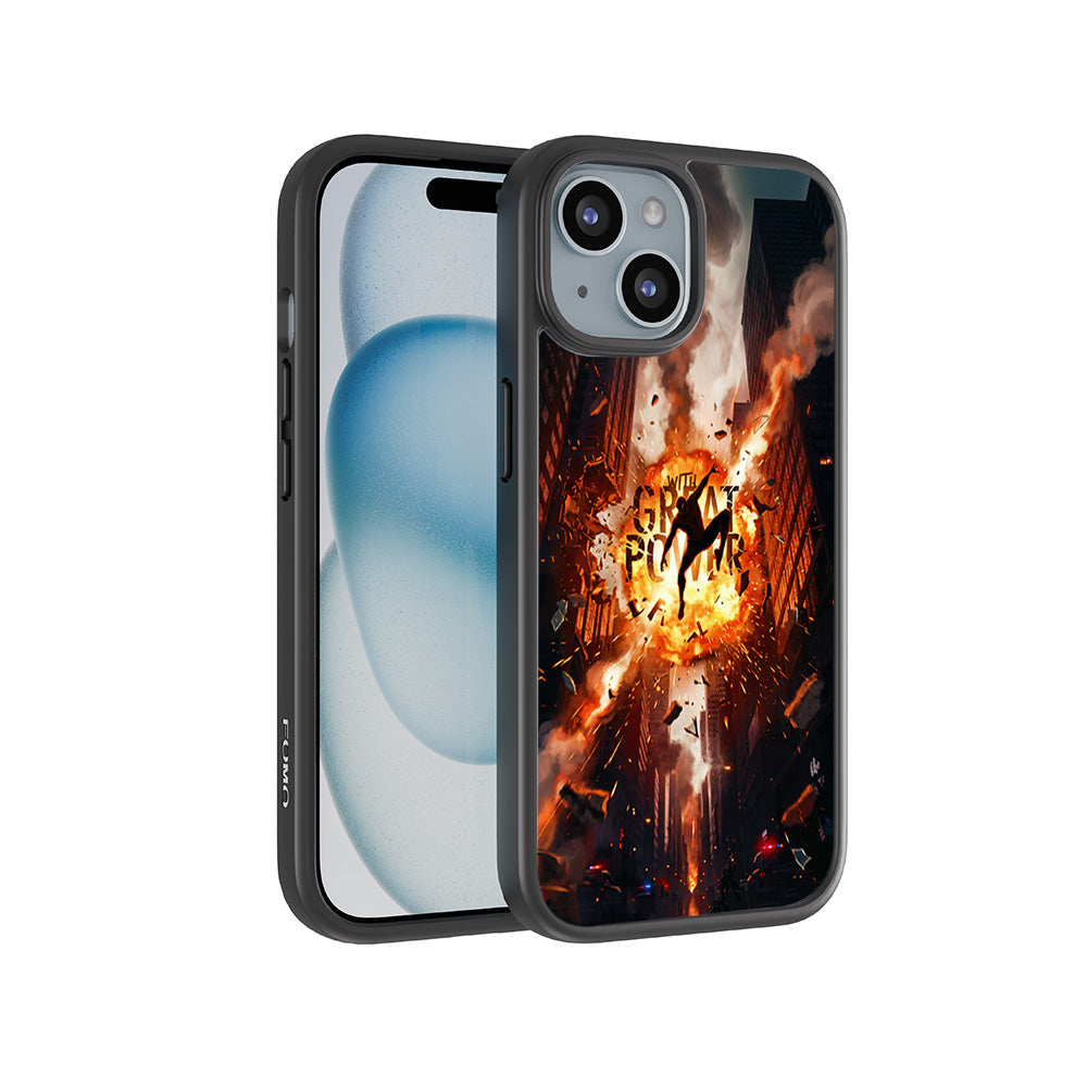 Spider-Man With Great Power 3D Skin with Shockguard Armour Magsafe Case for Apple iPhone 15