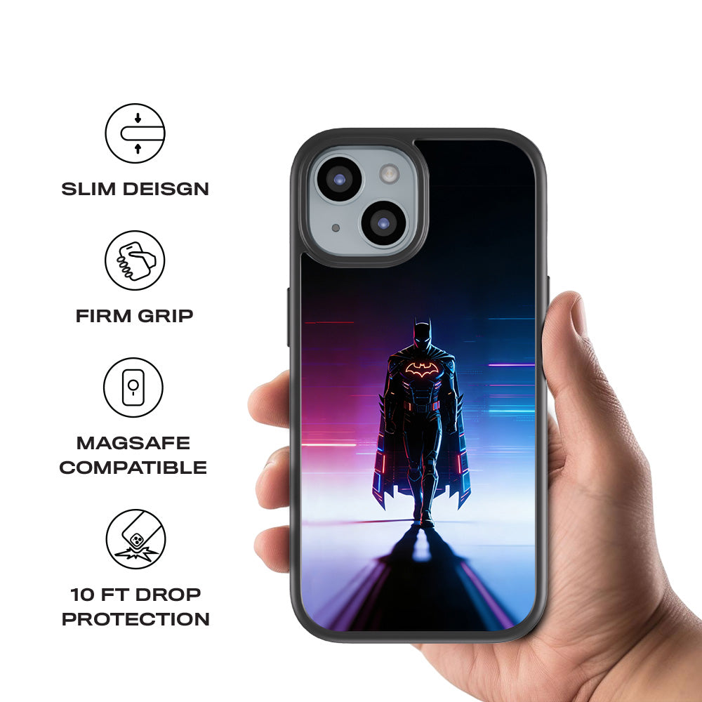 Superhero Neon Streaks 3D Skin with Shockguard Armour Magsafe Case for Apple iPhone 15