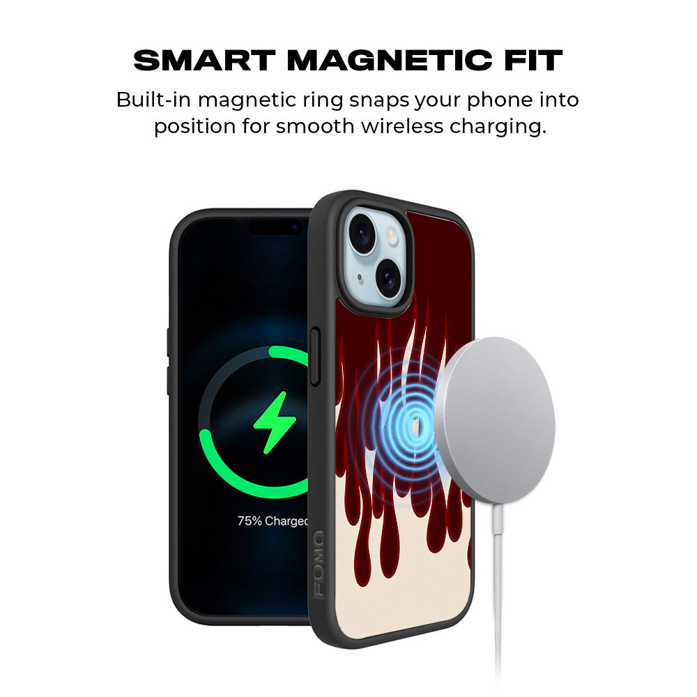 Flame Design 3D Skin with Shockguard Armour Magsafe Case for Apple iPhone 15
