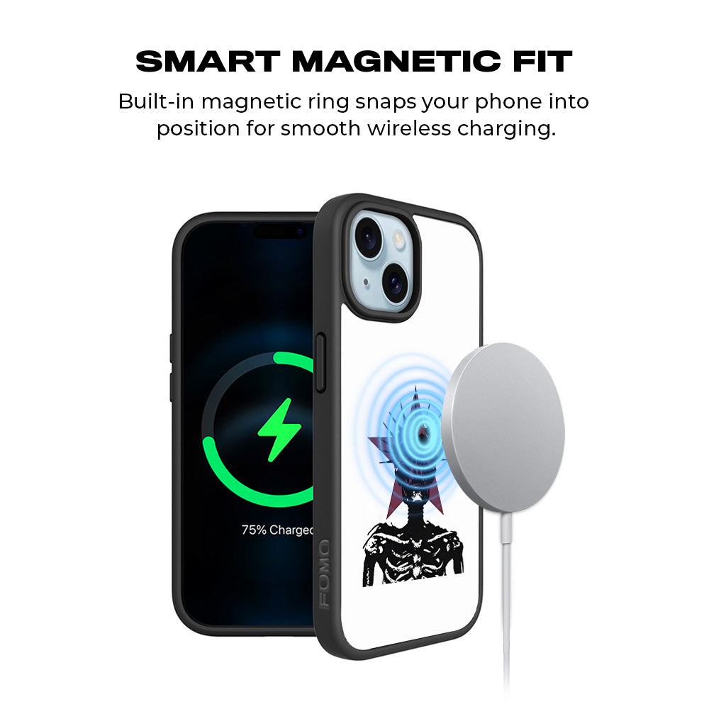 Star Skull Rock 3D Skin with Shockguard Armour Magsafe Case for Apple iPhone 15 Plus