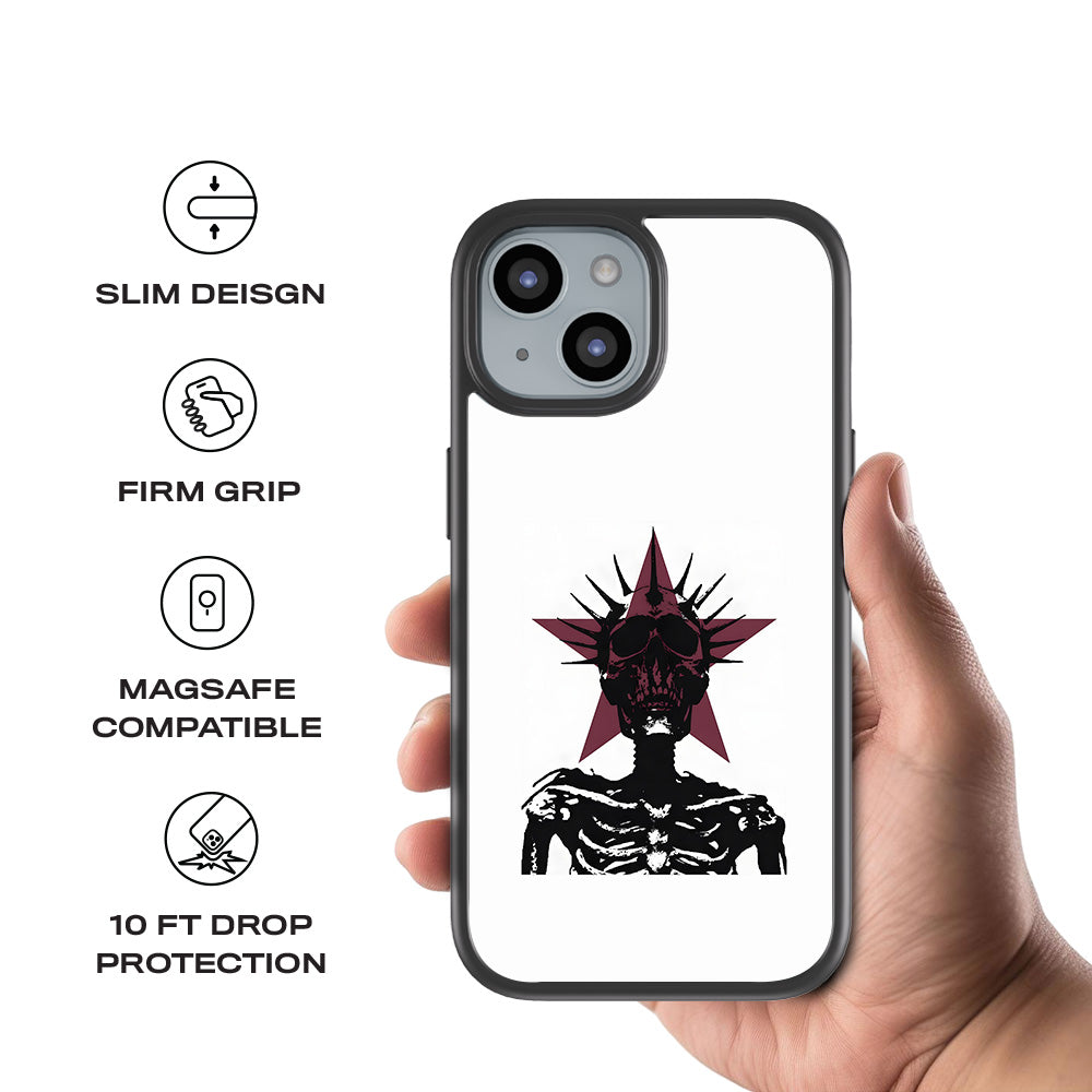 Star Skull Rock 3D Skin with Shockguard Armour Magsafe Case for Apple iPhone 15 Plus