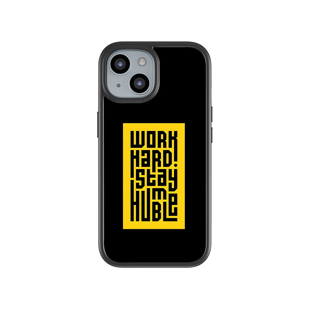 Work Hard Stay Humble 3D Skin with Shockguard Armour Magsafe Case for Apple iPhone 15
