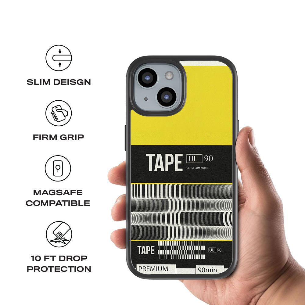 Vintage Tape Ultra 3D Skin with Shockguard Armour Magsafe Case for Apple iPhone 15 Plus