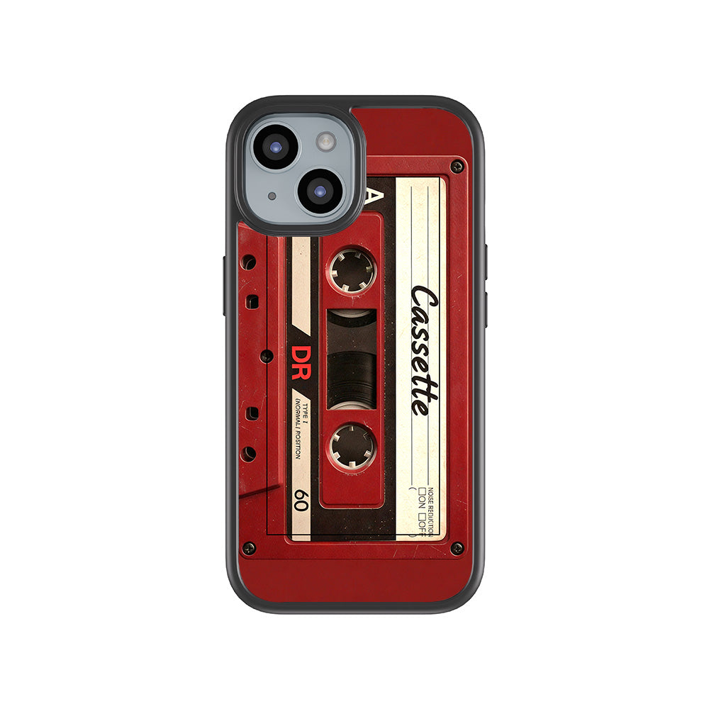 The Retro Cassette 3D Skin with Shockguard Armour Magsafe Case for Apple iPhone 15