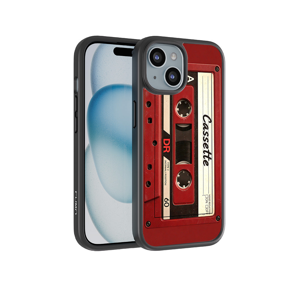 The Retro Cassette 3D Skin with Shockguard Armour Magsafe Case for Apple iPhone 15