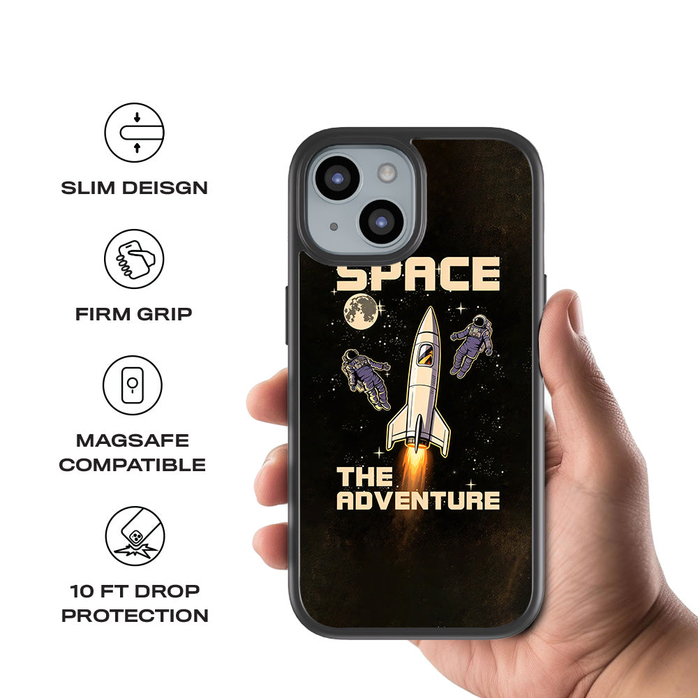 Space Adventure 3D Skin with Shockguard Armour Magsafe Case for Apple iPhone 15