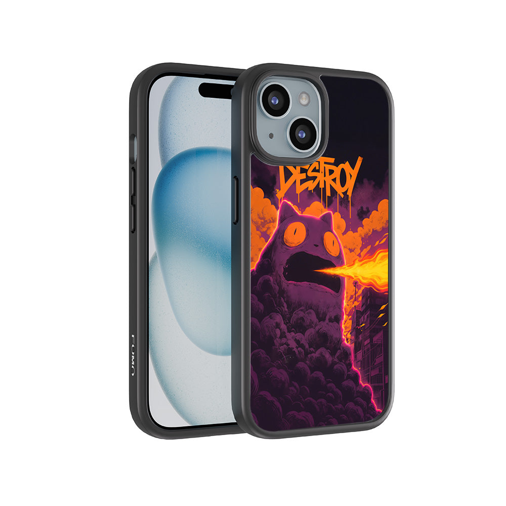Destroy Cityscape 3D Skin with Shockguard Armour Magsafe Case for Apple iPhone 15 Plus