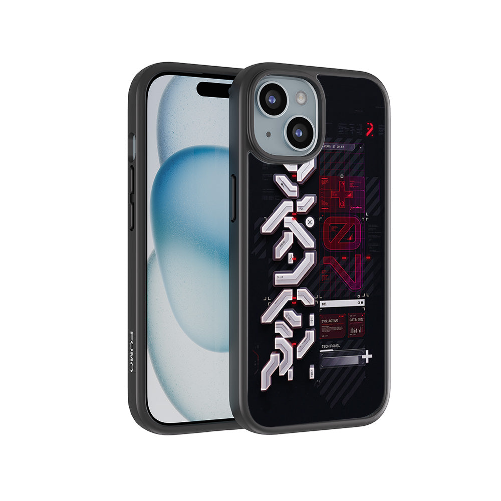 Tech Panel System Update 3D Skin with Shockguard Armour Magsafe Case for Apple iPhone 15