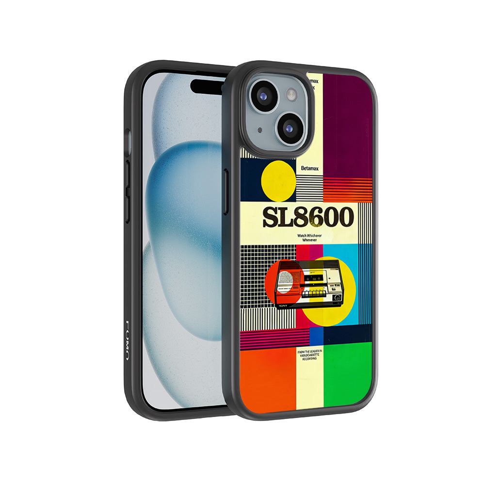 Betamax Vintage Vibes 3D Skin with Shockguard Armour Magsafe Case for Apple iPhone 15 Plus
