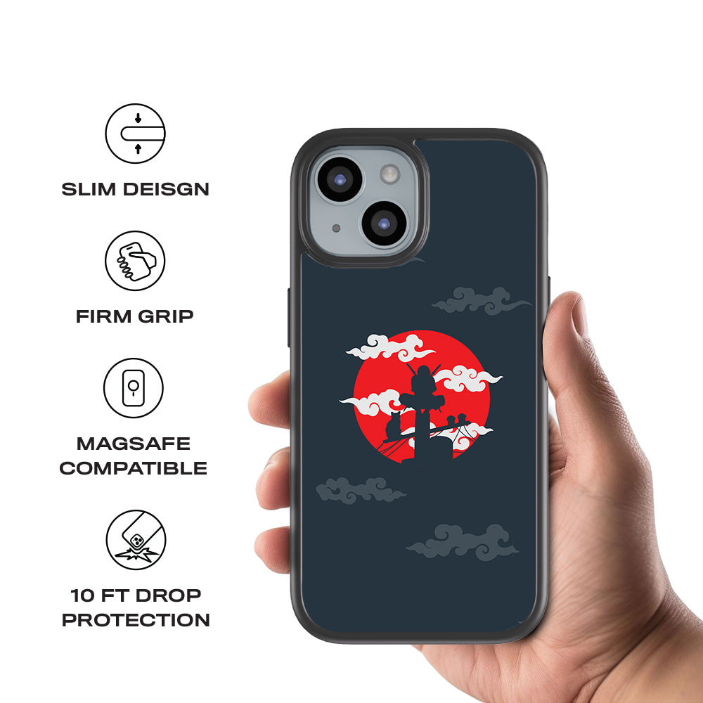 Itachi Uchiha Anime 3D Skin with Shockguard Armour Magsafe Case for Apple iPhone 15