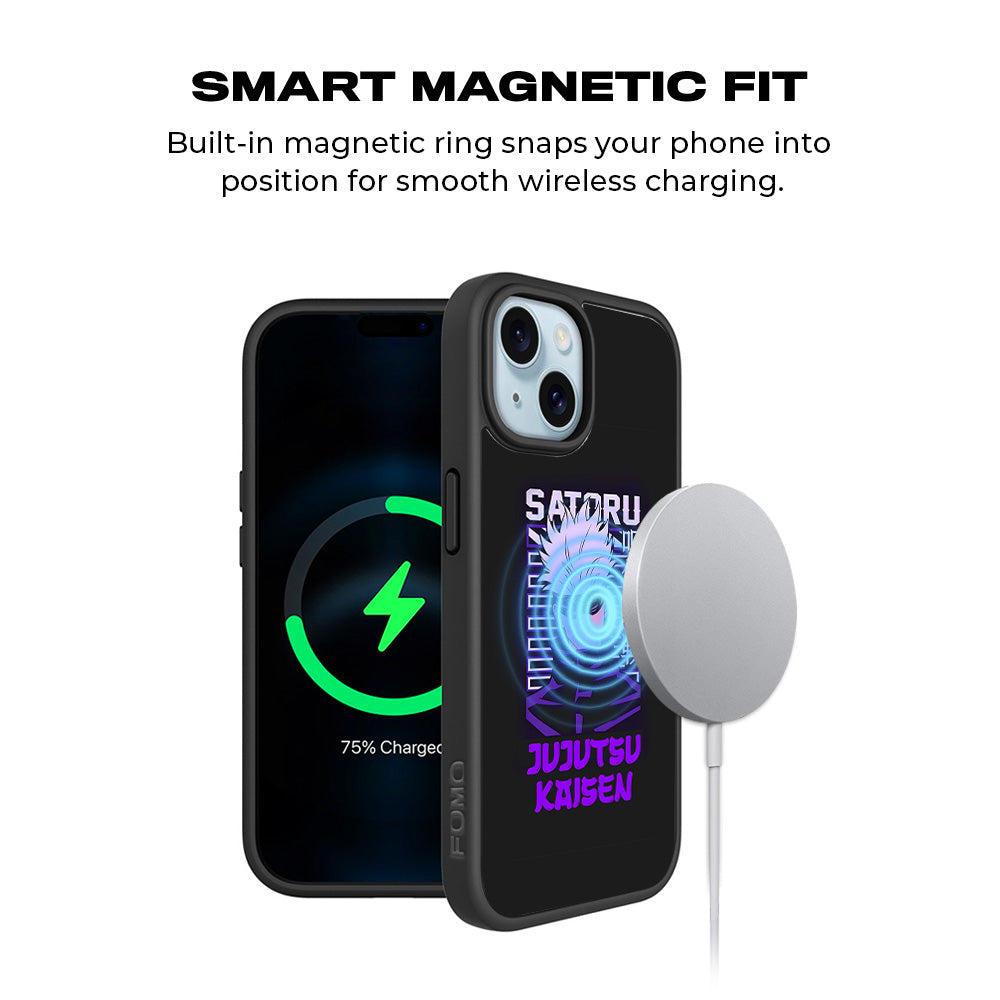 Satoru From Jujutsu Kaisen Anime 3D Skin with Shockguard Armour Magsafe Case for Apple iPhone 15