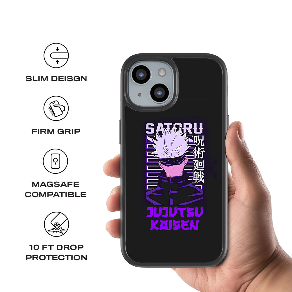Satoru From Jujutsu Kaisen Anime 3D Skin with Shockguard Armour Magsafe Case for Apple iPhone 15