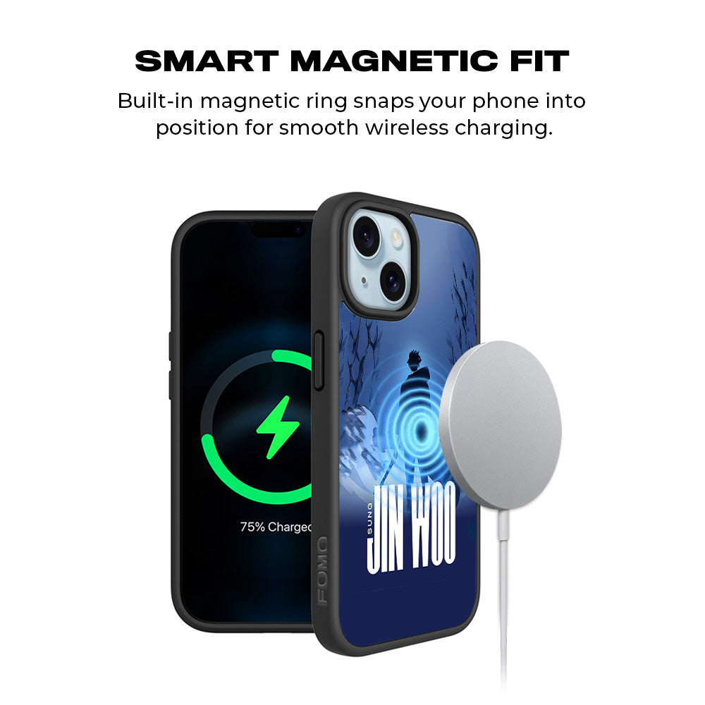 Jin Woo S-Rank Hunter Anime 3D Skin with Shockguard Armour Magsafe Case for Apple iPhone 15