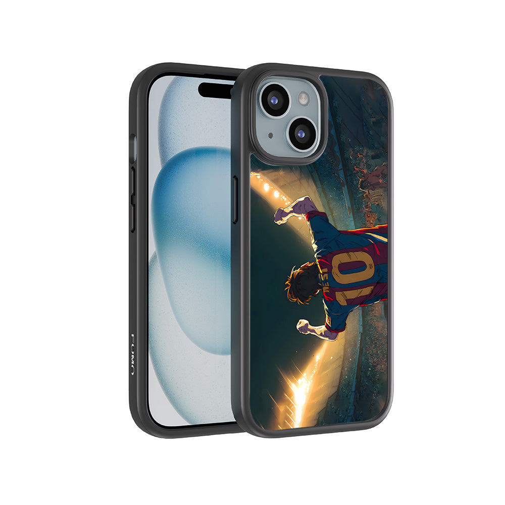Rising Champion Messi 3D Skin with Shockguard Armour Magsafe Case for Apple iPhone 15
