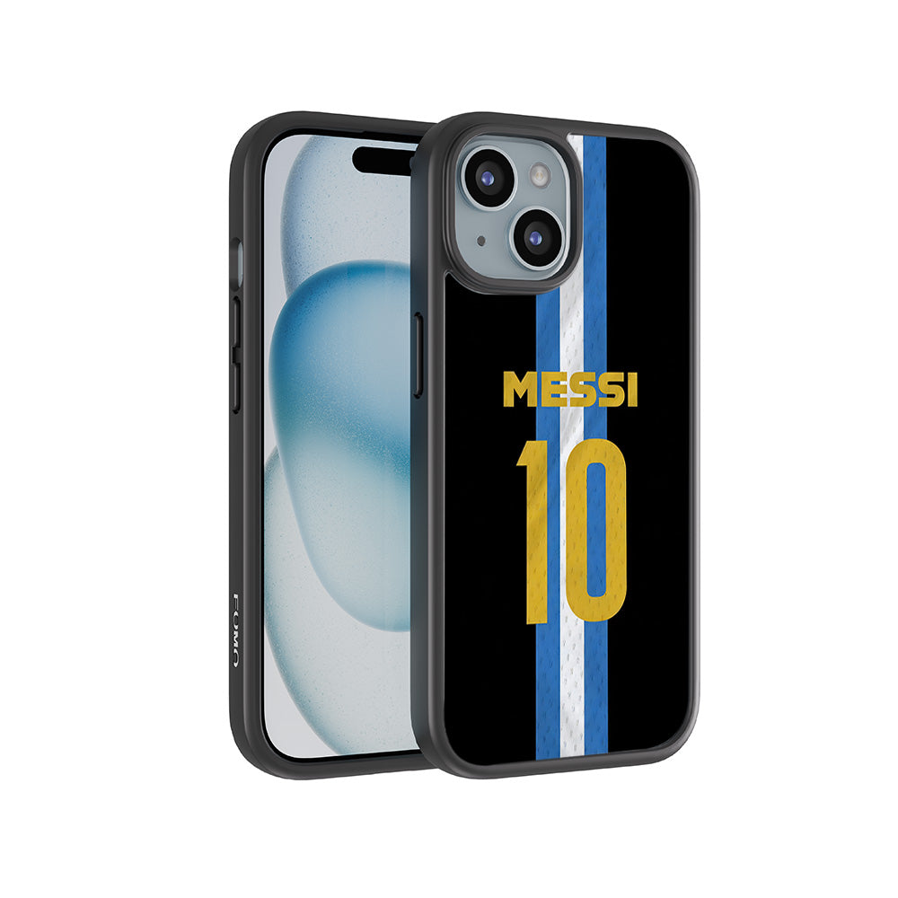 Messi Argentina Jersey 3D Skin with Shockguard Armour Magsafe Case for Apple iPhone 15 Plus
