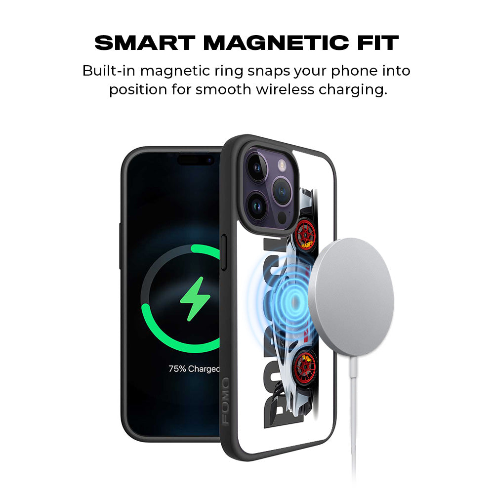 Porsche 911 GT3 3D Skin with Shockguard Armour Magsafe Case for Apple iPhone 15 Pro Max