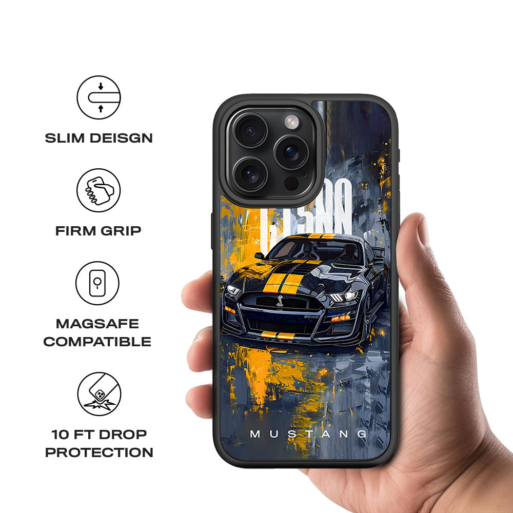 Ford Mustang GT500 3D Skin with Shockguard Armour Magsafe Case for Apple iPhone 15 Pro Max