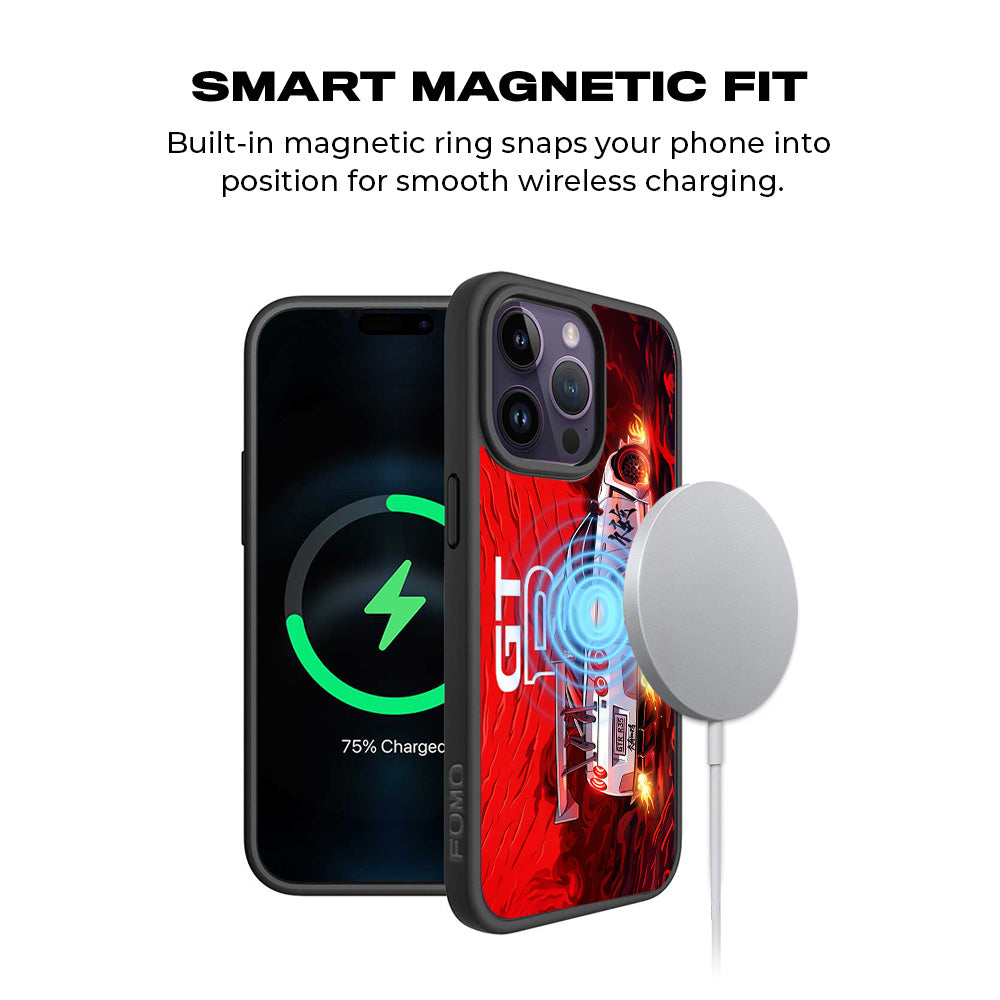 Nissan GTR Racing Edition 3D Skin with Shockguard Armour Magsafe Case for Apple iPhone 15 Pro Max