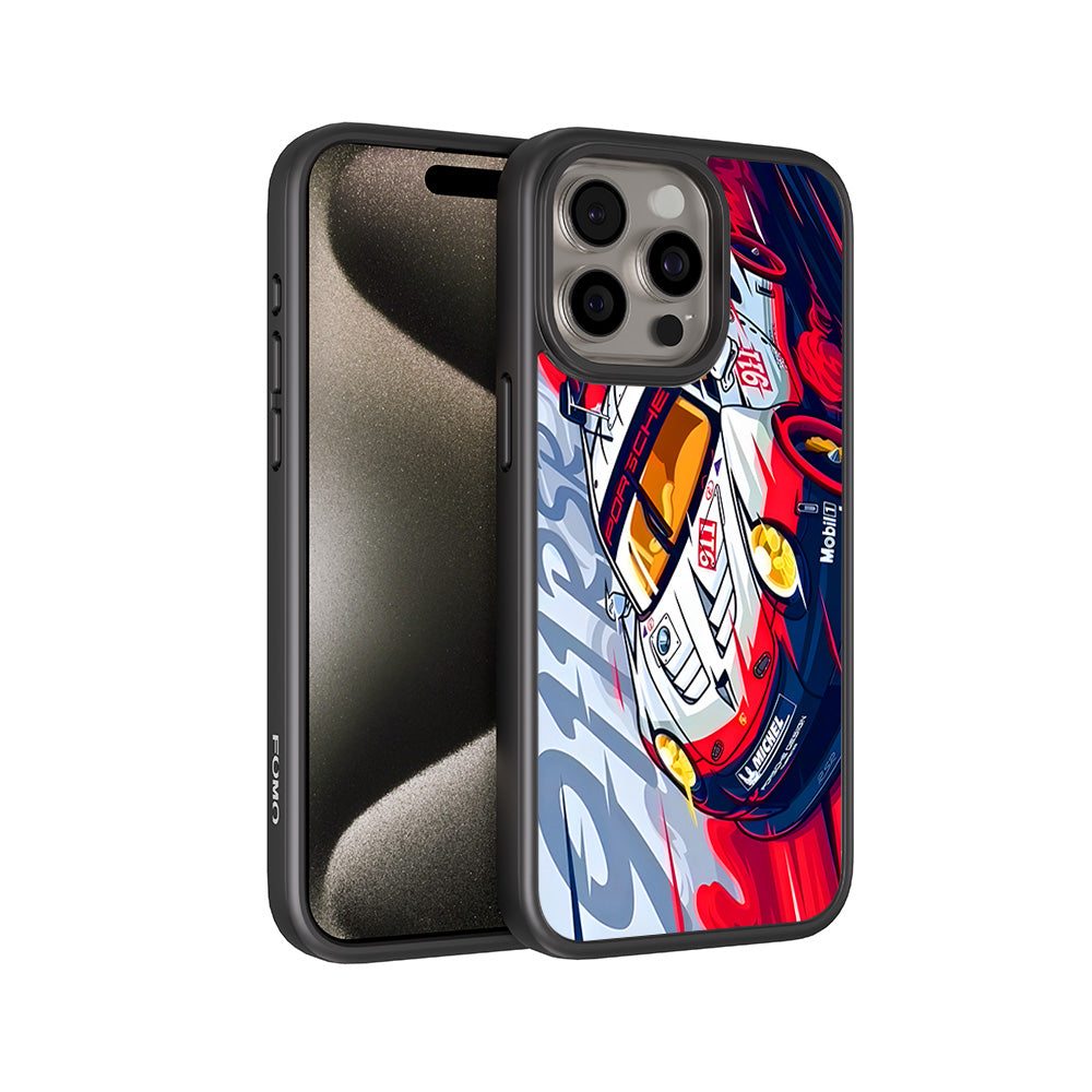 Porsche 911 RSR 3D Skin with Shockguard Armour Magsafe Case for Apple iPhone 15 Pro Max