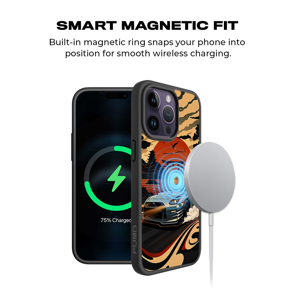 JDM Nissan GTR 3D Skin with Shockguard Armour Magsafe Case for Apple iPhone 15 Pro Max
