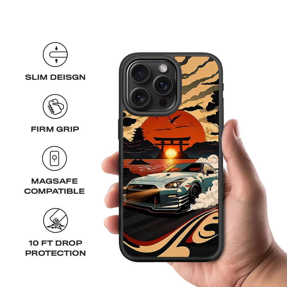 JDM Nissan GTR 3D Skin with Shockguard Armour Magsafe Case for Apple iPhone 15 Pro Max
