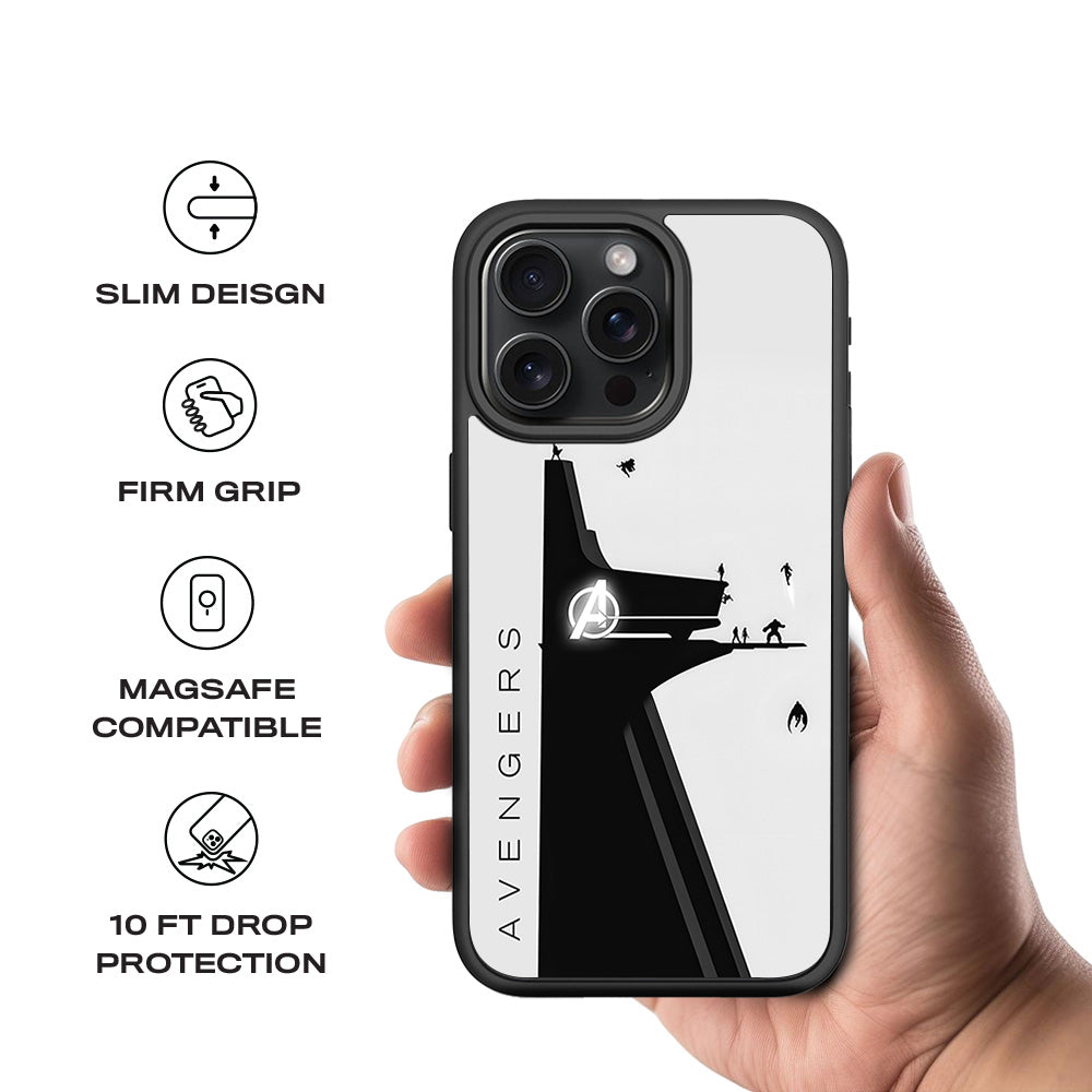 Avengers In Action 3D Skin with Shockguard Armour Magsafe Case for Apple iPhone 15 Pro