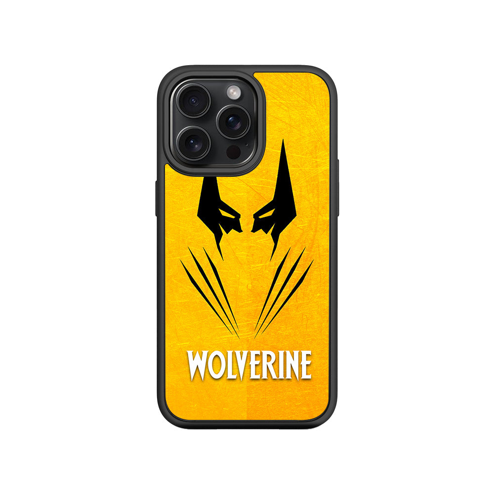 Wolverine with Yellow Background 3D Skin with Shockguard Armour Magsafe Case for Apple iPhone 15 Pro