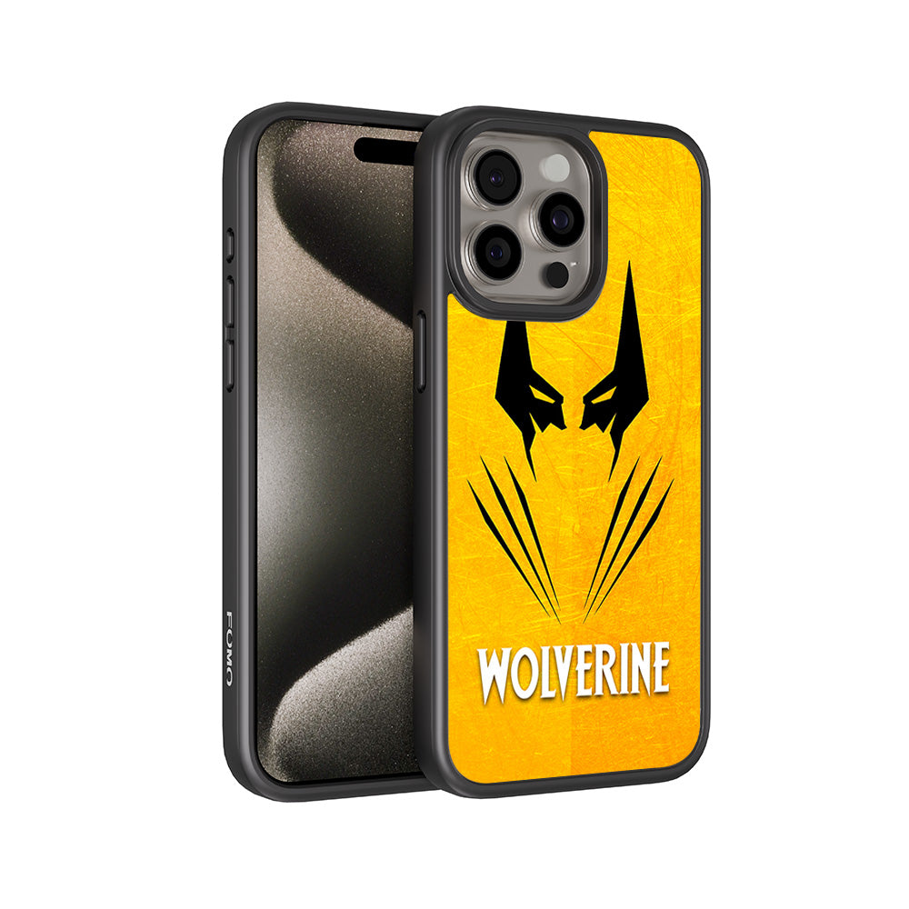 Wolverine with Yellow Background 3D Skin with Shockguard Armour Magsafe Case for Apple iPhone 15 Pro