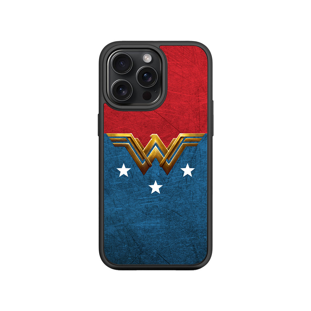 Wonder Woman Comic 3D Skin with Shockguard Armour Magsafe Case for Apple iPhone 15 Pro