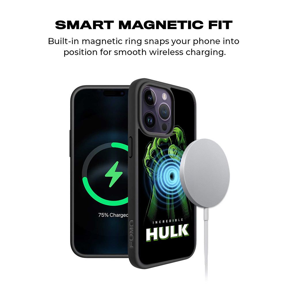 Incredible Hulk Fist Comic 3D Skin with Shockguard Armour Magsafe Case for Apple iPhone 15 Pro Max