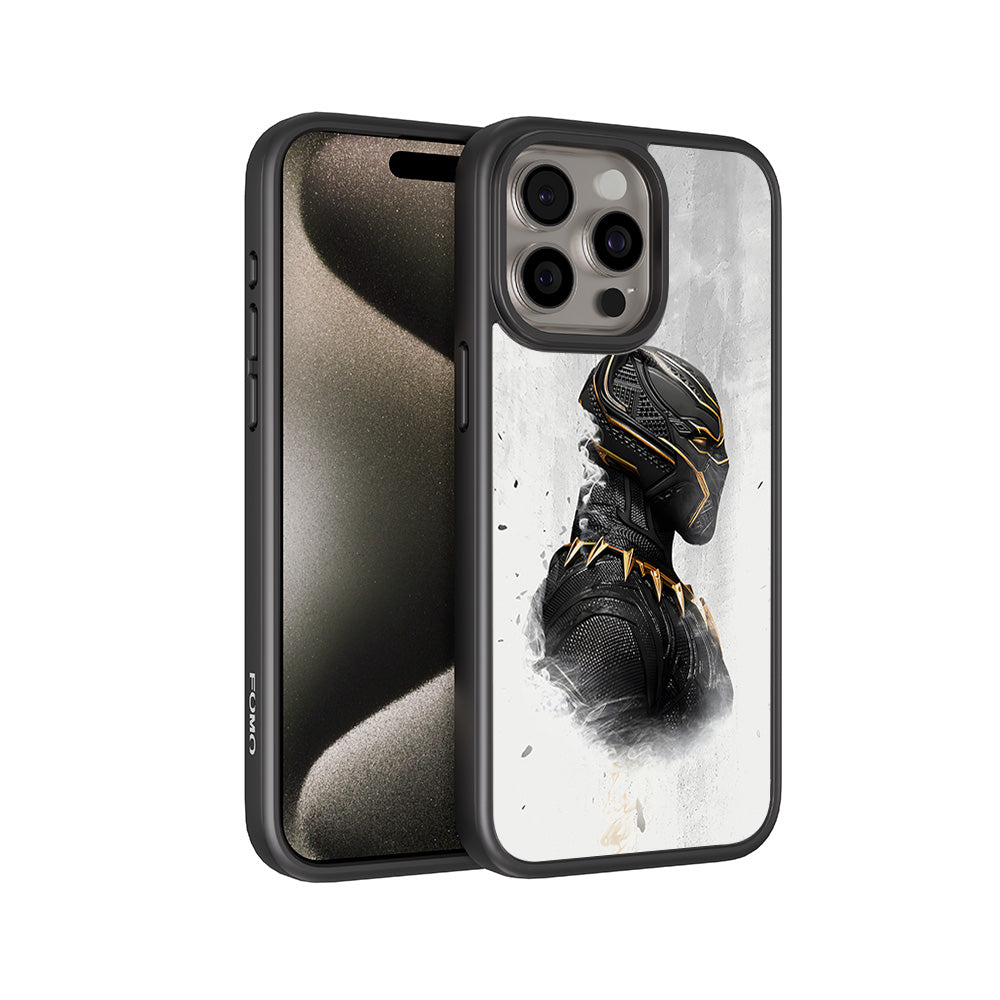 Wakanda Forever Black Panther Comic 3D Skin with Shockguard Armour Magsafe Case for Apple iPhone 15 Pro