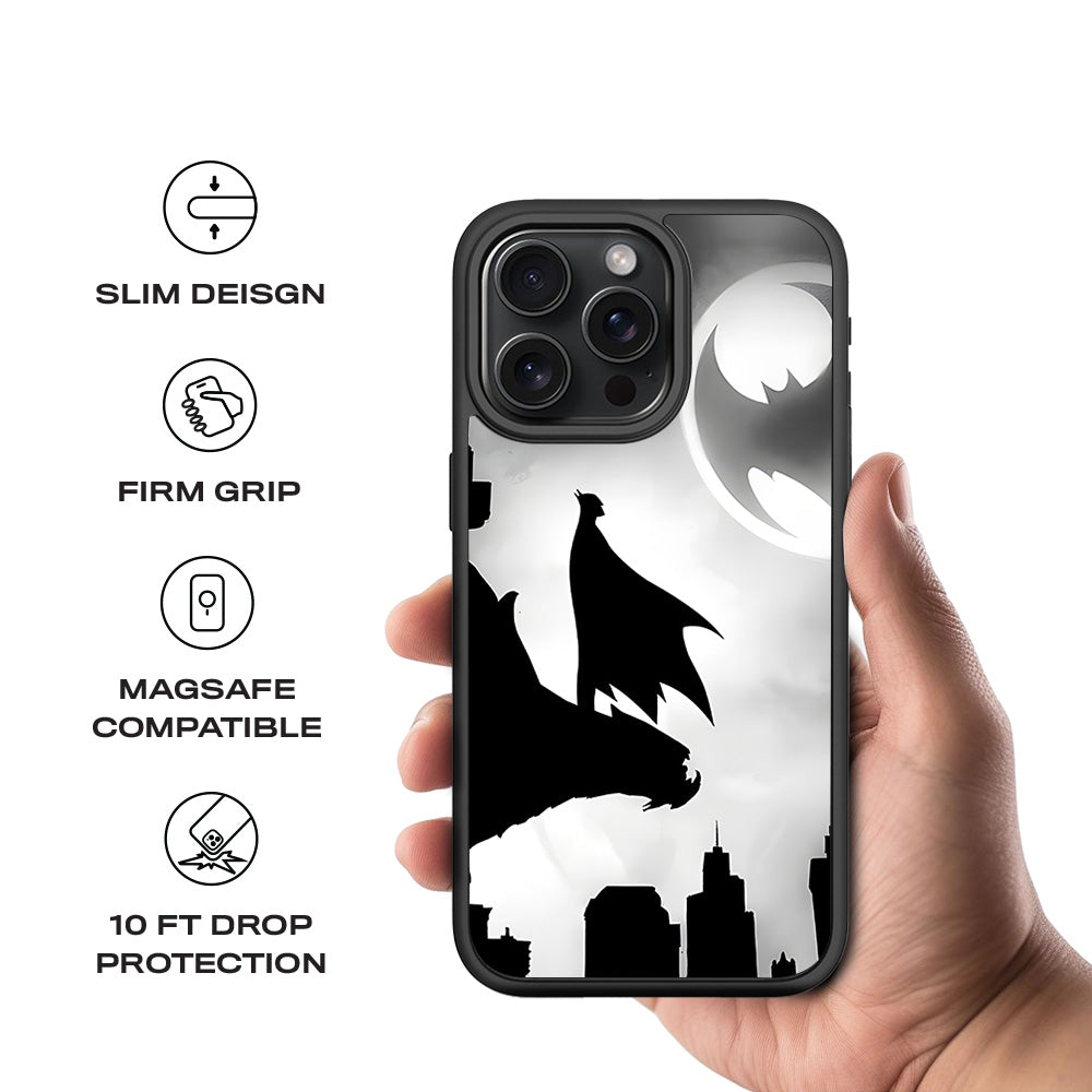 Gotham Hero 3D Skin with Shockguard Armour Magsafe Case for Apple iPhone 15 Pro