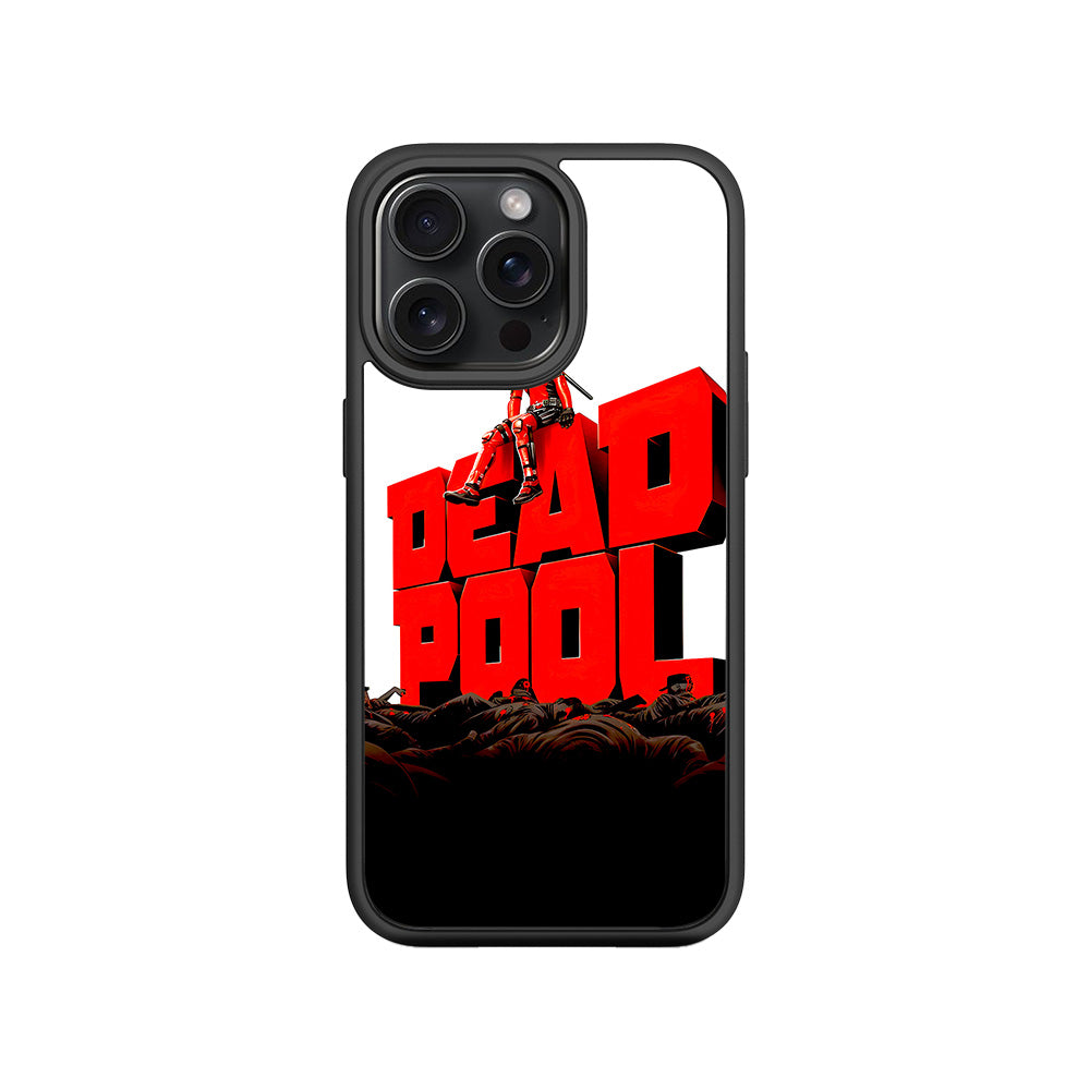 Deadpool on Top of Mayhem Comics 3D Skin with Shockguard Armour Magsafe Case for Apple iPhone 15 Pro Max
