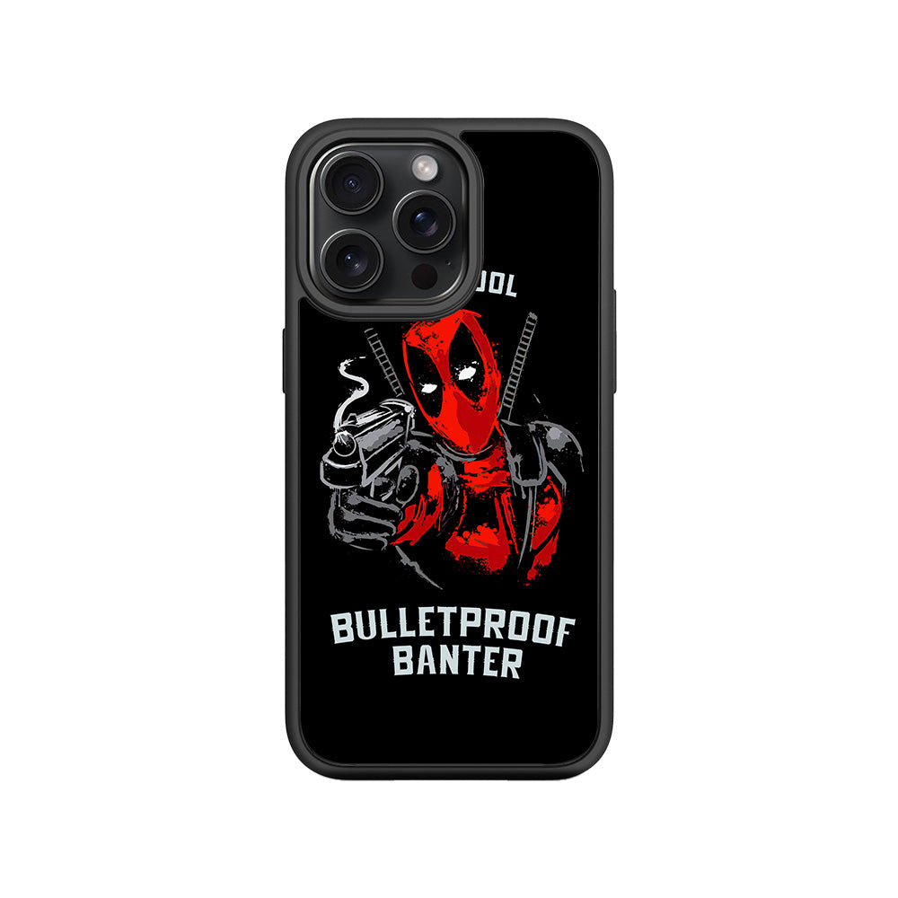 Deadpool - Bulletand 15 Plusof Banter Comics 3D Skin with Shockguard Armour Magsafe Case for Apple iPhone 15 Pro