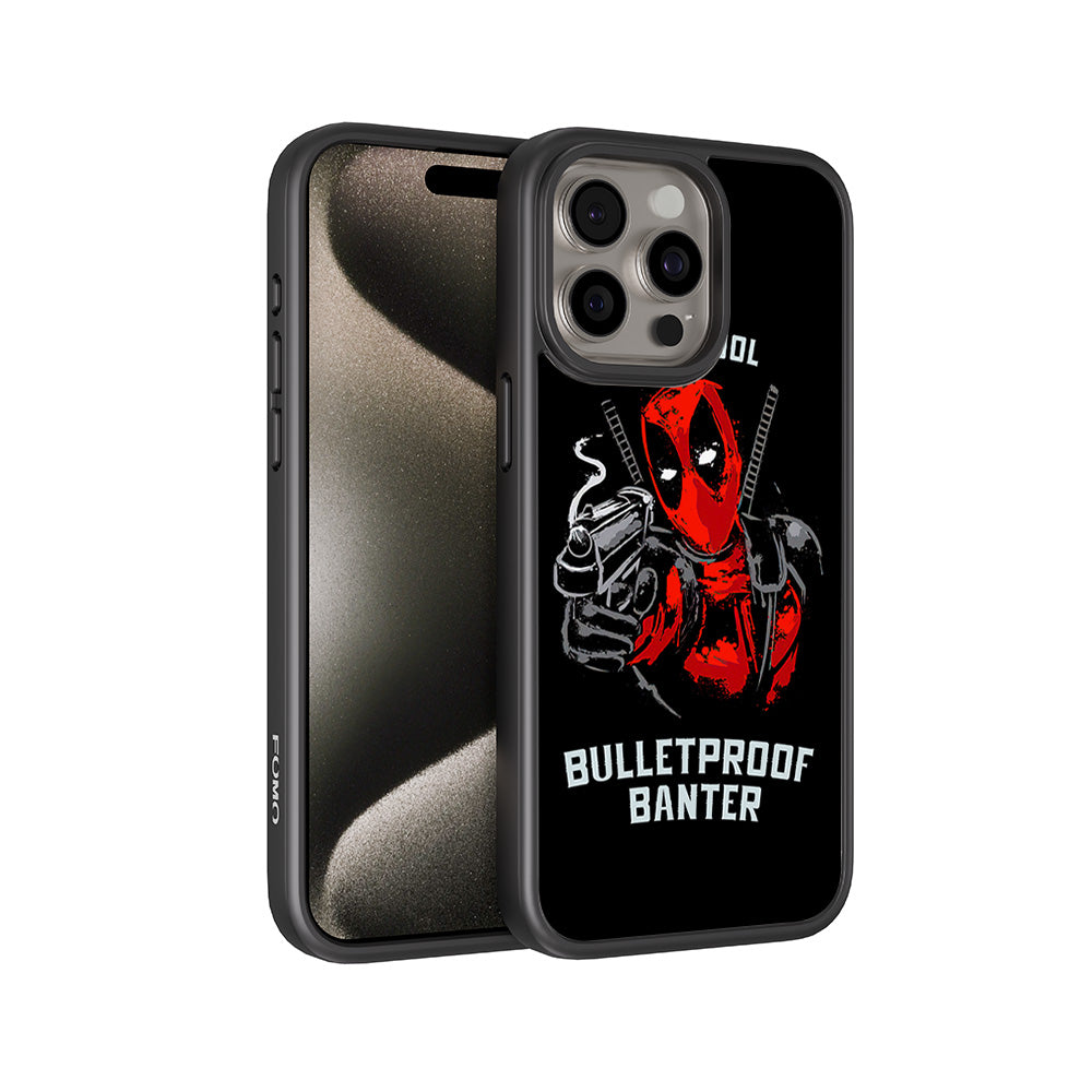 Deadpool - Bulletand 15 Plusof Banter Comics 3D Skin with Shockguard Armour Magsafe Case for Apple iPhone 15 Pro