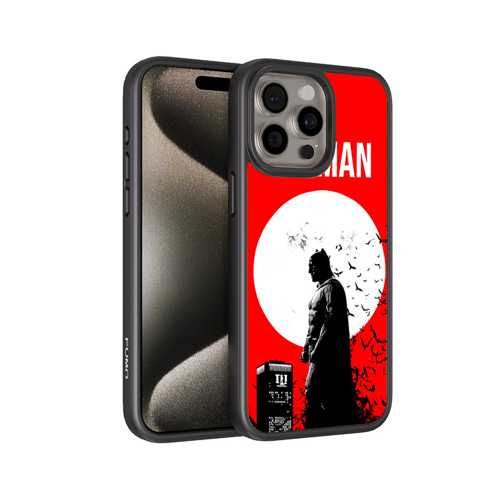 Batman Night Over Comics 3D Skin with Shockguard Armour Magsafe Case for Apple iPhone 15 Pro
