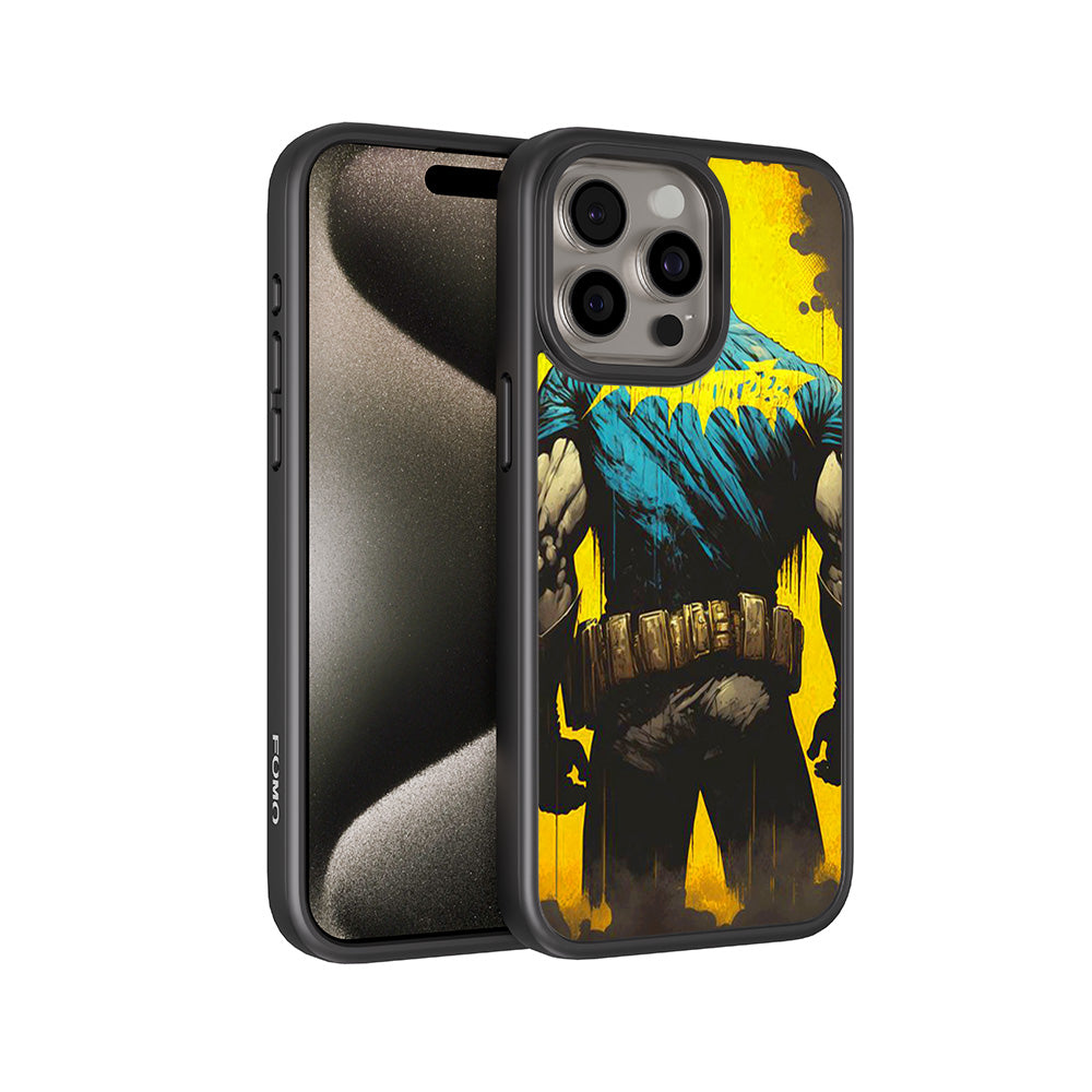 Batman Painted in Shadows Comics 3D Skin with Shockguard Armour Magsafe Case for Apple iPhone 15 Pro