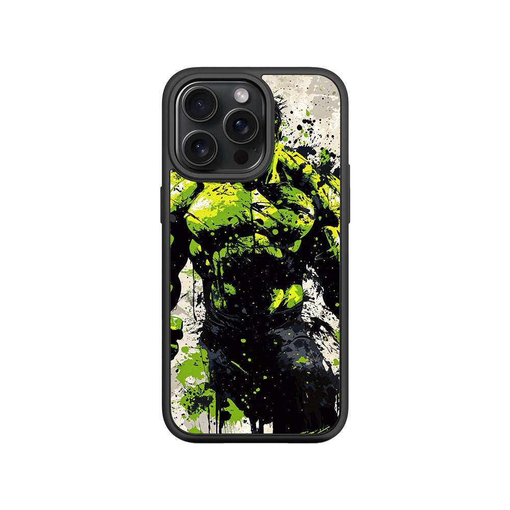 Savage Hulk Splash Comics 3D Skin with Shockguard Armour Magsafe Case for Apple iPhone 15 Pro