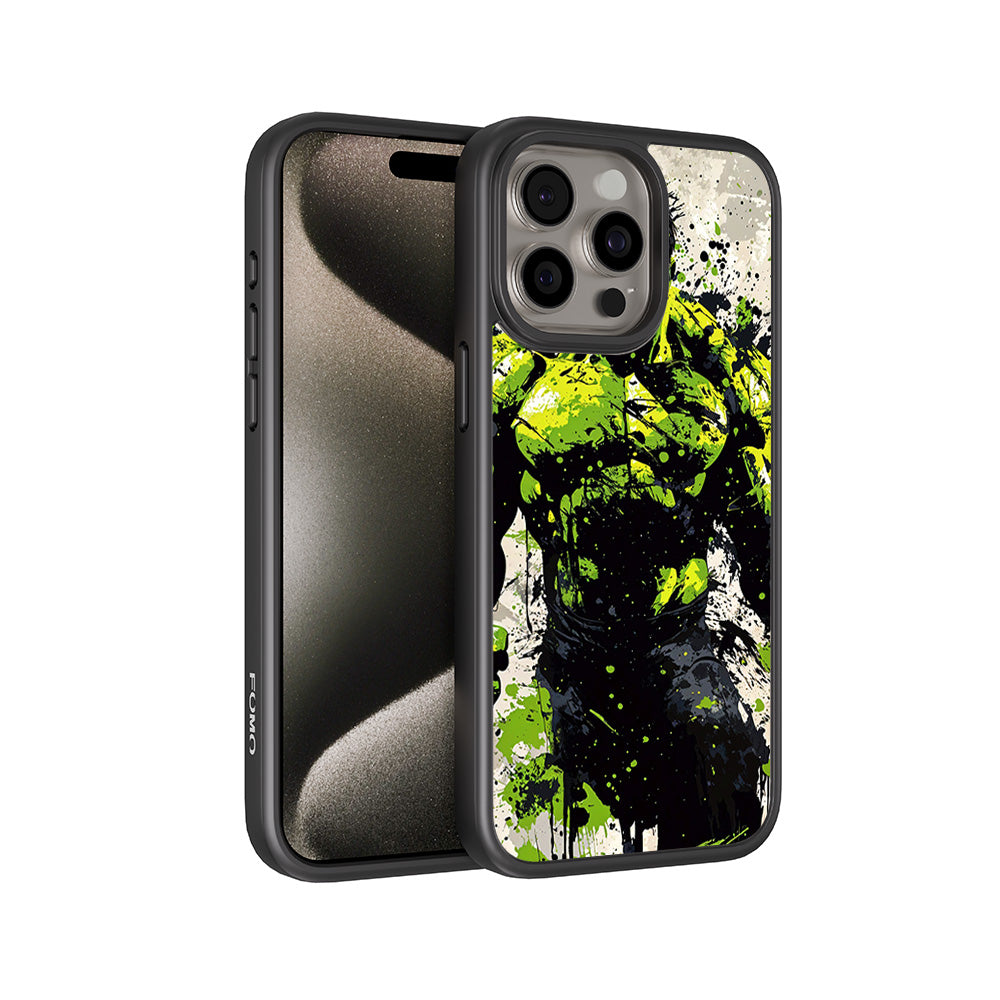 Savage Hulk Splash Comics 3D Skin with Shockguard Armour Magsafe Case for Apple iPhone 15 Pro