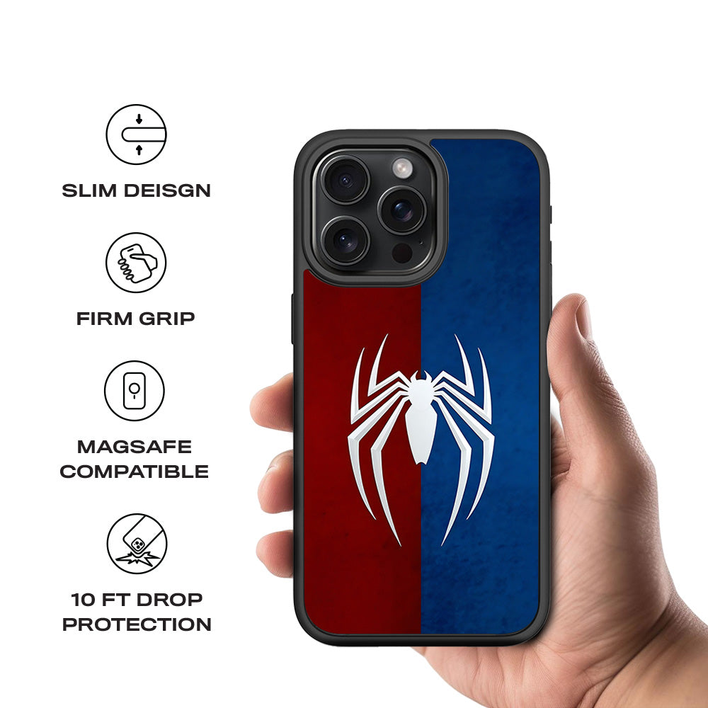 Spidey Emblem 3D Skin with Shockguard Armour Magsafe Case for Apple iPhone 15 Pro
