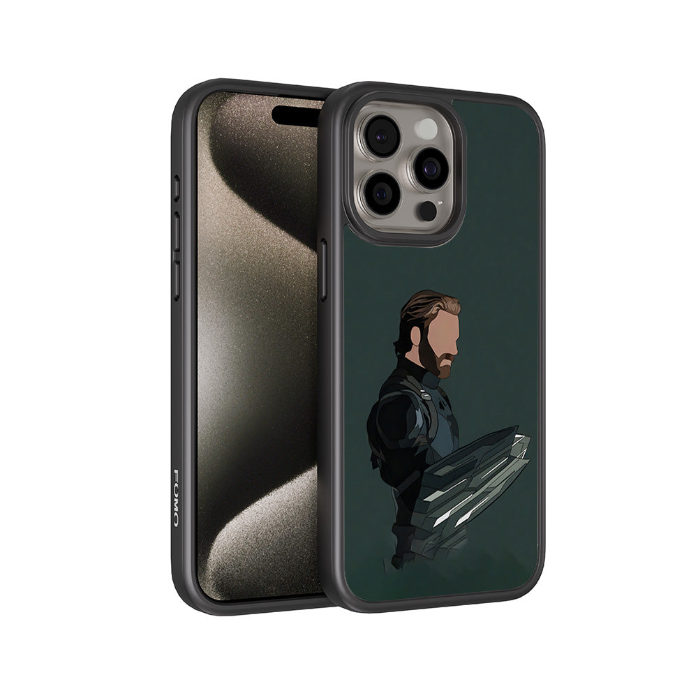 Cap's Shield 3D Skin with Shockguard Armour Magsafe Case for Apple iPhone 15 Pro