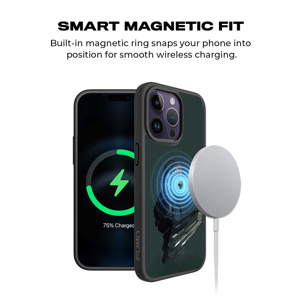 Cap's Shield 3D Skin with Shockguard Armour Magsafe Case for Apple iPhone 15 Pro
