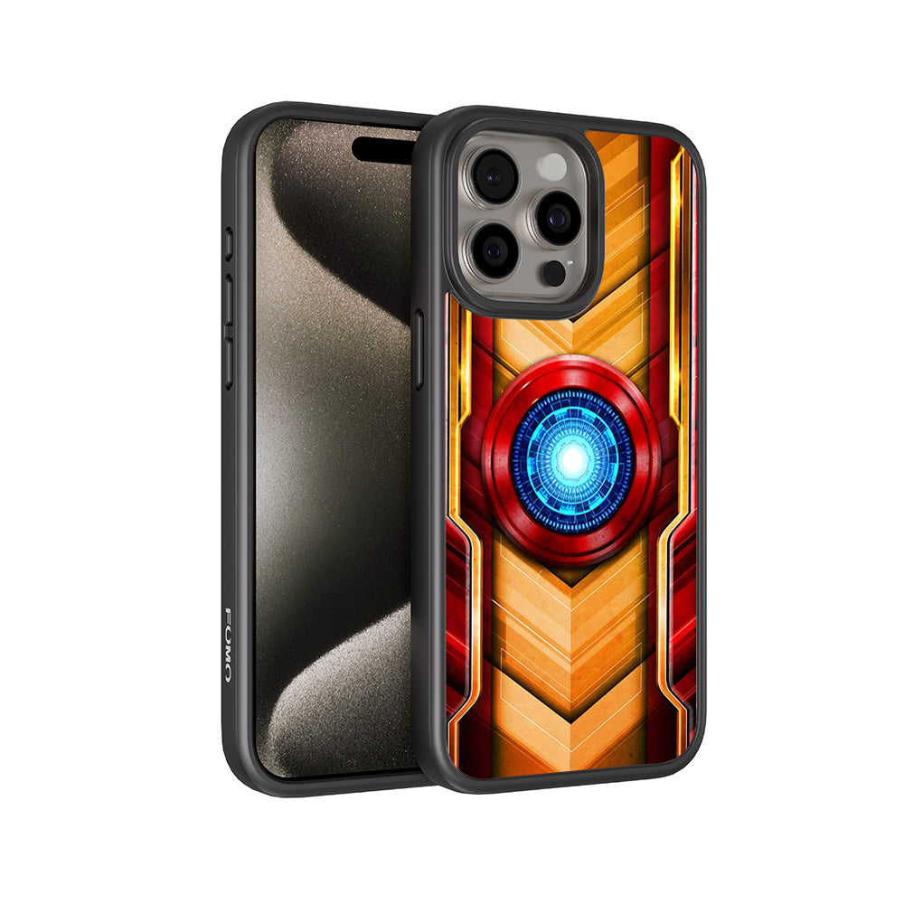 Iron Man Armor 3D Skin with Shockguard Armour Magsafe Case for Apple iPhone 15 Pro